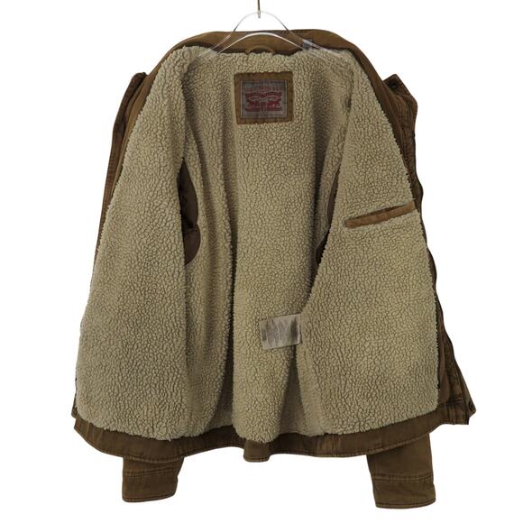 Levi's Men's Brown Sherpa Lined Trucker Jacket Utility Jacket Large - Picture 5 of 7